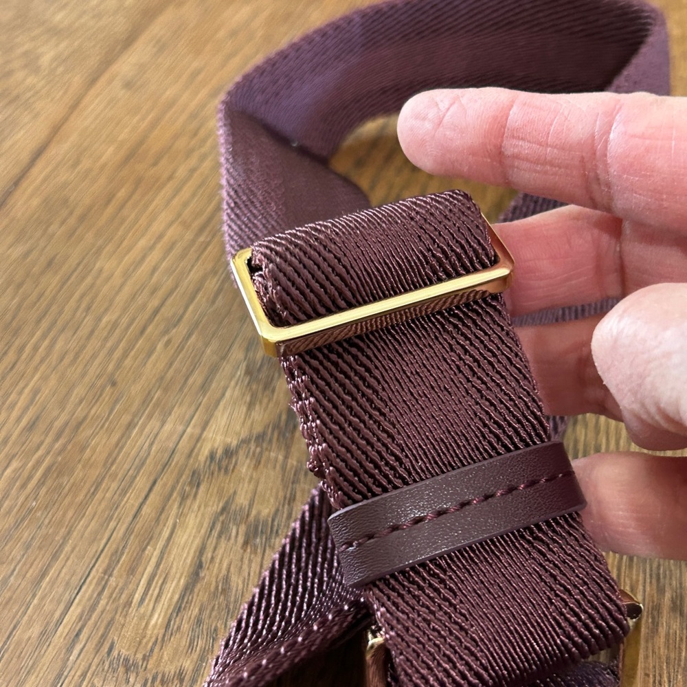 Ted Baker Maroon Bag Tote Straps with Gold Accents - Picture 6 of 7